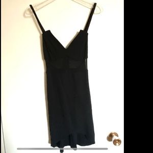 Mesh Under-bust Black Dress